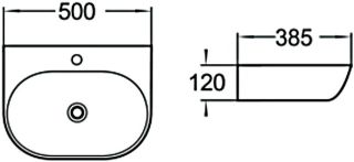 Раковина накладная SantiLine SL-2005 50см белый